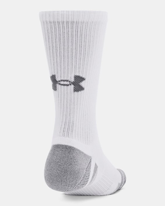 Unisex UA Performance Tech 3-Pack Crew Socks in White image number 2